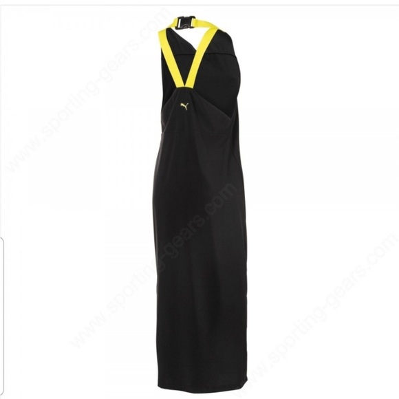 Puma Sport Halter Black Yellow Maxi Dress XL NWOT - Picture 5 of 5